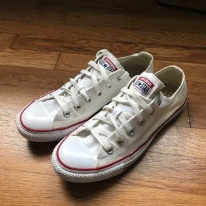 White Converse Chuck Taylors Low Tops